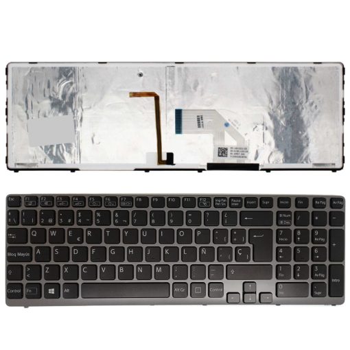 Teclado Sony Vaio SVE15 SVE17 Retroiluminado Gris